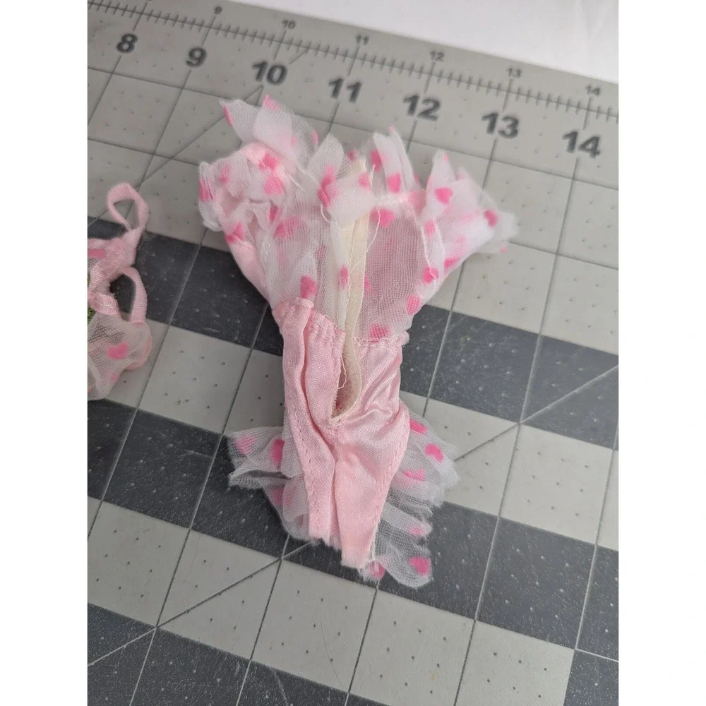 Fashion Doll Lingerie Pink Hearts‎ Lace Outfits Lot READ Damaged